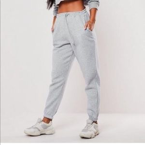 Petite Gray Marl Oversized 90s Joggers